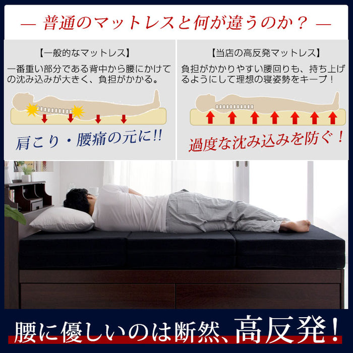 オンライン限定商品】 BedStory 6cm 竹炭高反発マットレス セミダブル