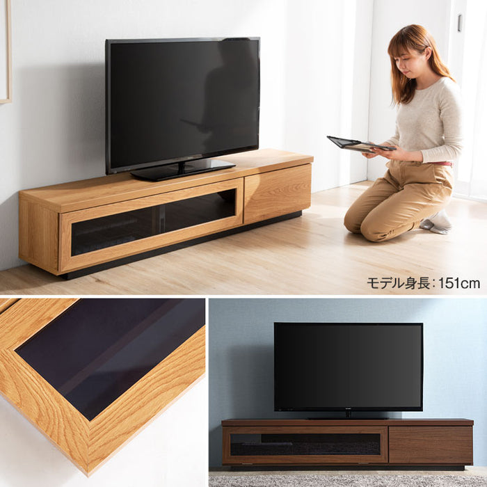 幅150cm テレビ台 国産 完成品 ロータイプ 省スペース〔17010075〕