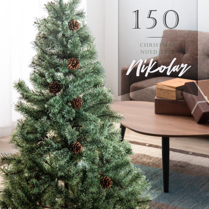 クリスマスツリー 150ｃｍ フロストツリー 松ぼっくり付き