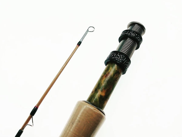 Zhu Bamboo Fly Rod 7'6 #5, with Stacked Bamboo Reel seat & Agate Guide.,  Rods -  Canada