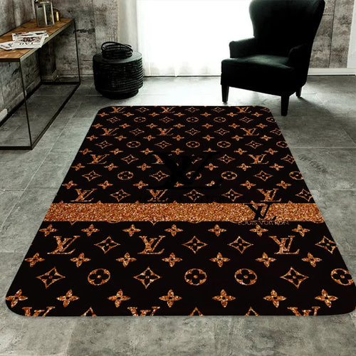 Louis vuitton brown logo luxury living room carpet