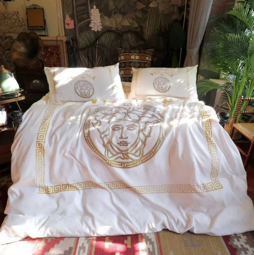 Versace Luxury Brand Logo High-End Bedding Sets Lv Bedroom Decor  Thanksgiving Decorations For Home Best Luxury Bed Sets - Ecomhao Store
