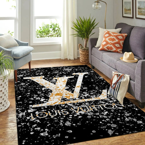 Louis Vuitton Grey Mix Gold Luxury Brand Carpet Rug Limited Edition