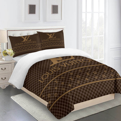 Louis Vuitton Brown Monogram Comforter Bedding Set - REVER LAVIE