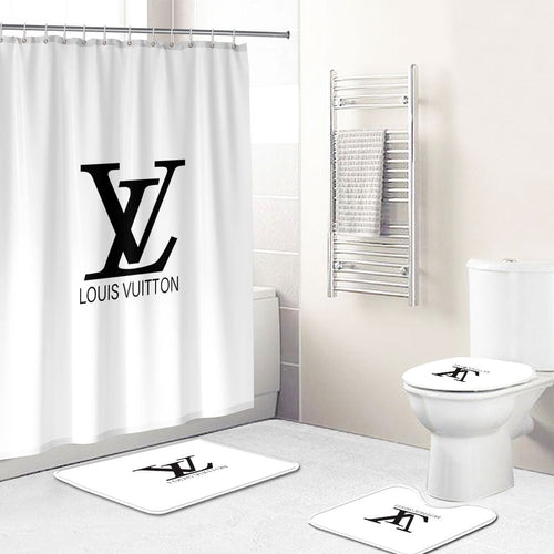 Louis Vuitton Supreme In Red Bathroom Set With Shower Curtain