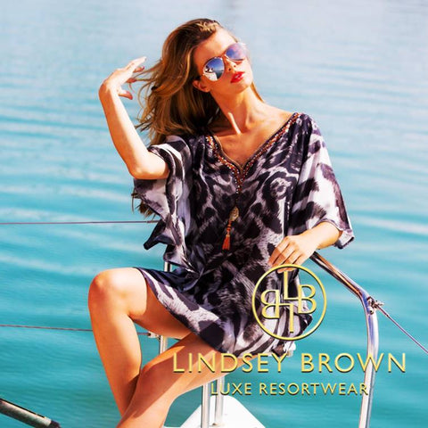 Shop Designer Kaftan in Animal Print By Lindsey Brown