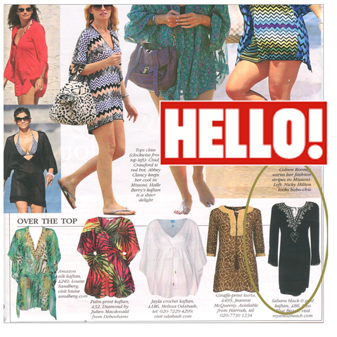 Amore plus size beach kaftan as seen in HELLO magazine