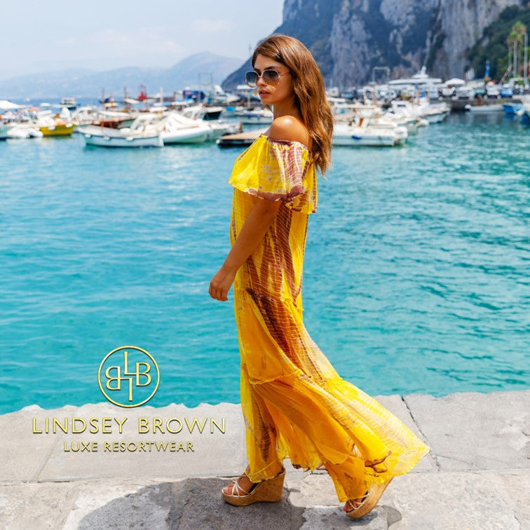 Luxury holiday dresses by Lindsey Brown resort wear