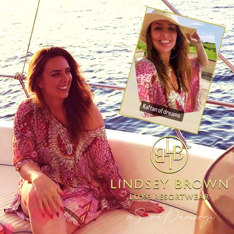 pink kaftans and pink beachwear cover ups seen on A Place in the Sun by Lindsey Brown resort wear