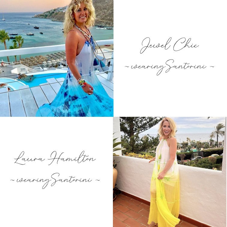 Laura Hamilton wears yellow silk maxi dress by lindsey brown resort wear