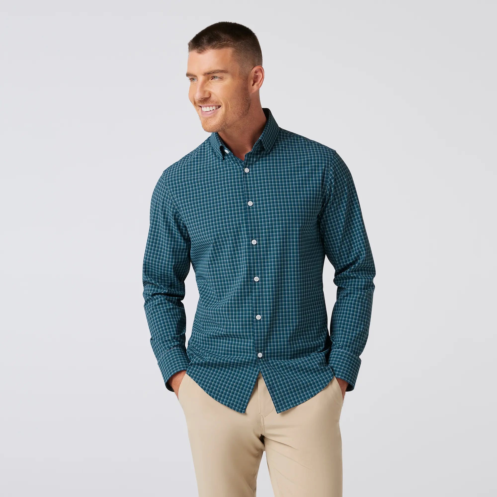 Leeward No-Tuck Long Sleeve Shirt - Sea Ludlow Plaid