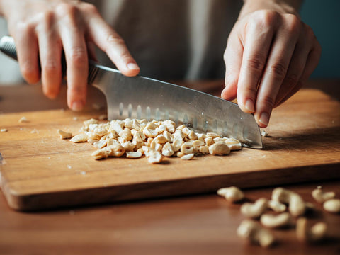 Chopping Nuts Using a Knife