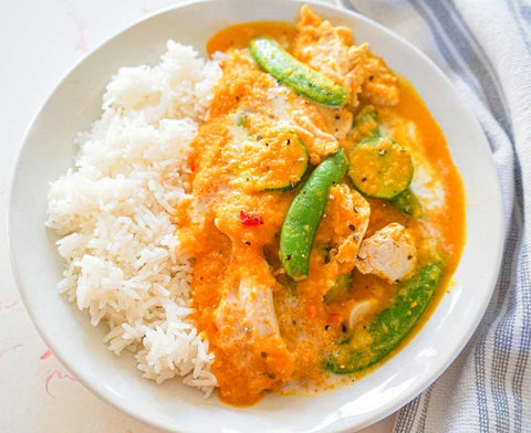 Basil Chicken in Coconut Curry Sauce