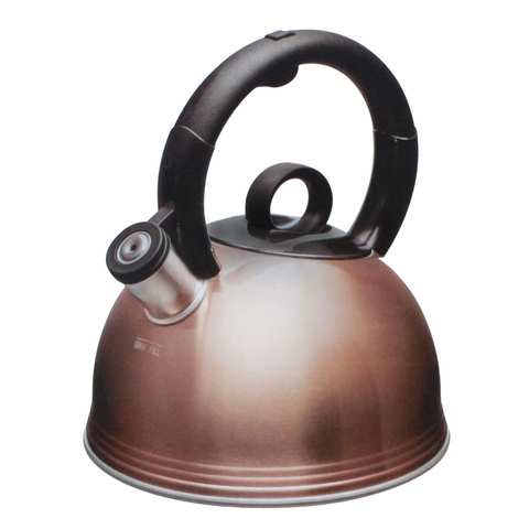 Whistling Kettle with Infuser Loose Leaf Stainless Steel Teapot Rose Gold Tea  Kettle for Stove Induction Stove Copper 2-Liter 2.1-Quart 