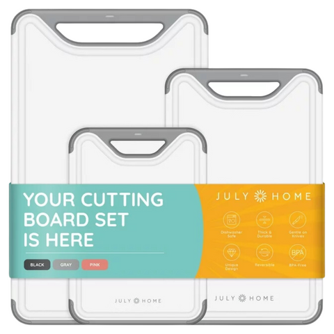 Cutting Boards for Kitchen, Plastic Cutting Board, Dishwasher Safe Cutting Board with Juice Grooves