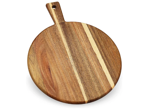 Kitsin Acacia Wood Cutting Board with Handle for Meat Bread Serving Small  Food Prepare, Rectangular Cheese Paddle,12.2 x 9 inch 