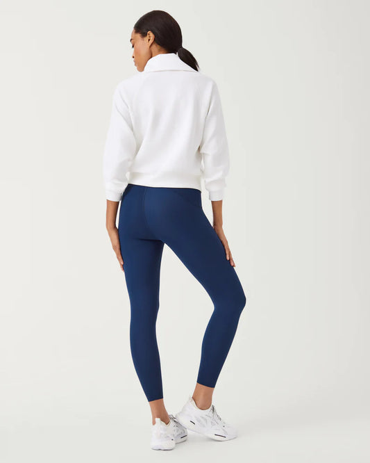SPANX BOOTY BOOST STORM BLUE 7/8 CROP ACTIVE LEGGING LARGE UK 16-18 US  10-12 NEW