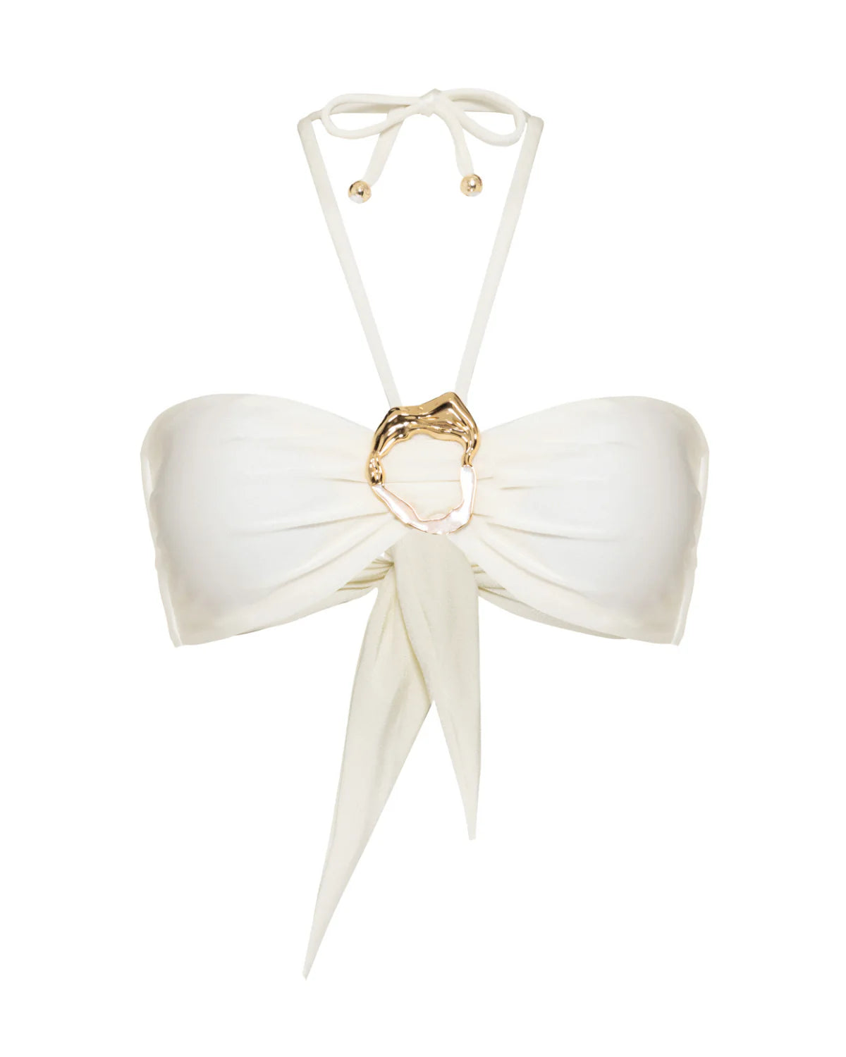 Jersey Sands Stone Bikini Top Off White   PatBO