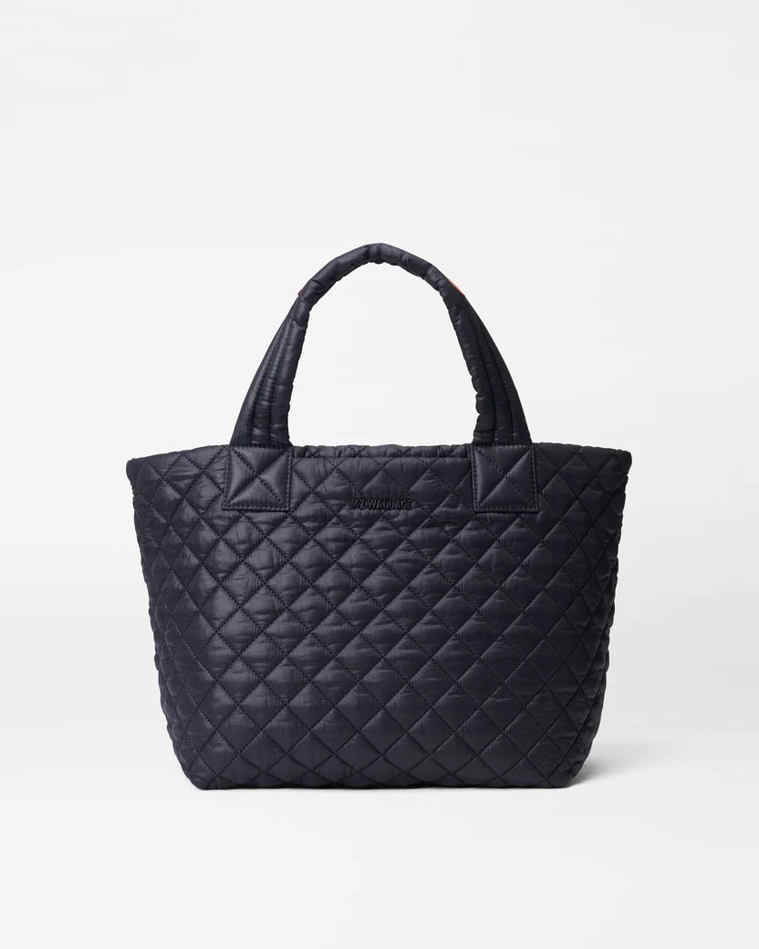 Small Metro Tote Deluxe Black Rec - MZ Wallace