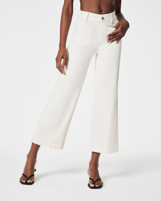 Stretch Twill Cropped Wide Leg Pant Bright White - SPANX – Jackie Z Style  Co.