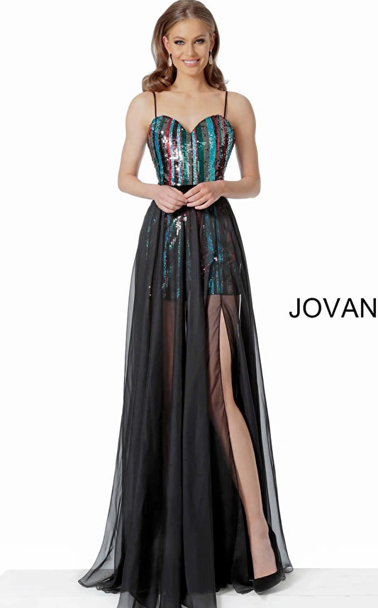 Jovani Dress 39244  White fold over neckline dress 39244