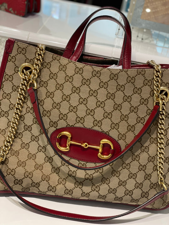 GUCCI JACKY LINE GG PATTERNED SEMI SHOULDER BAG MADE IN ITALY