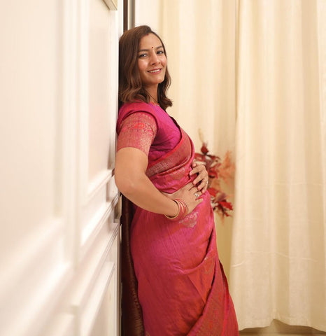 Geeta Phogat Dazzling Look in Silk Kothi's Banarasi Saree