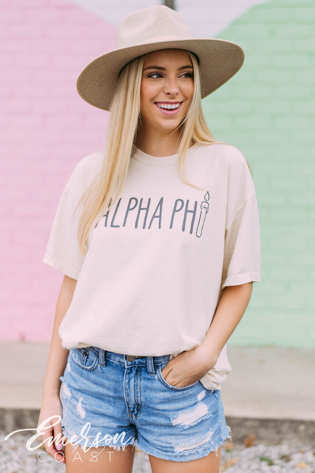 Alpha Phi Mom's Day Candle Tee - Emerson Coast