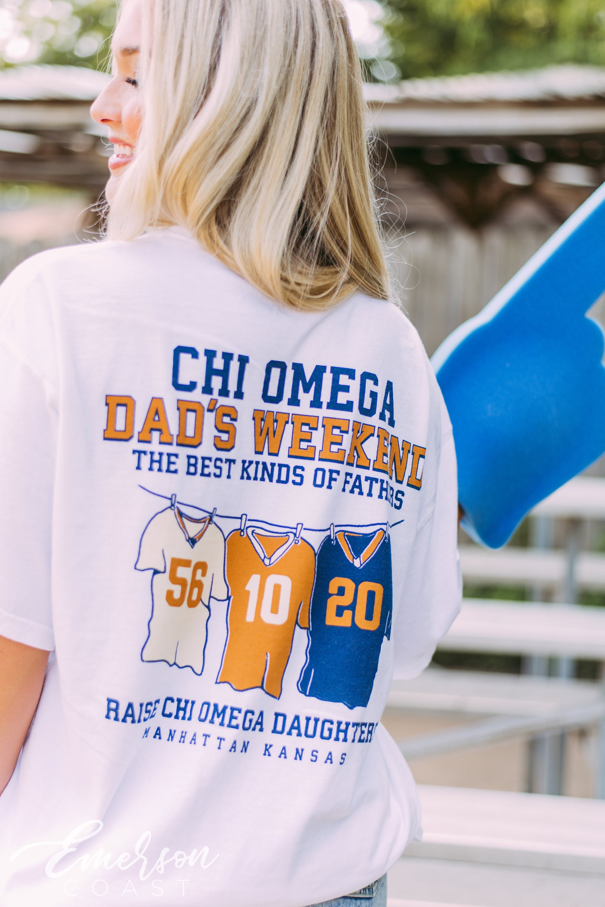 Chi Omega Dad's Weekend Jersey Tee - Emerson Coast