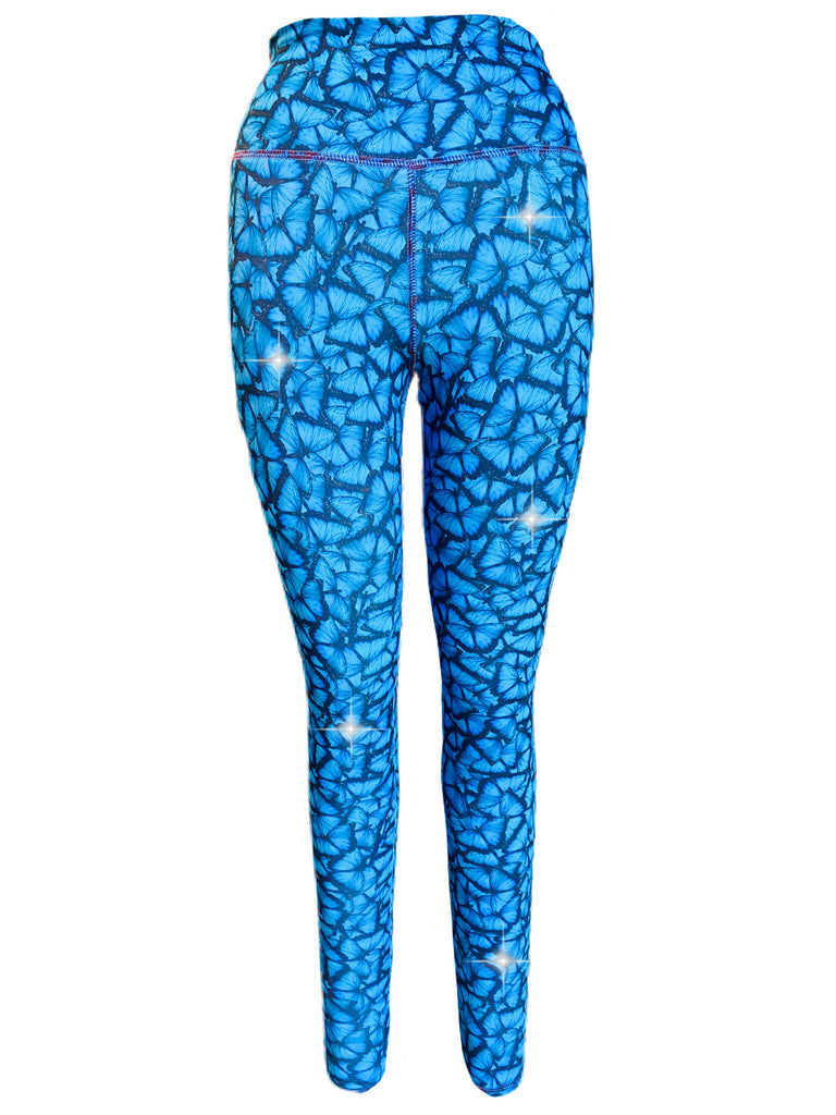  Blue Butterfly Women's Yoga Pants Leggings with