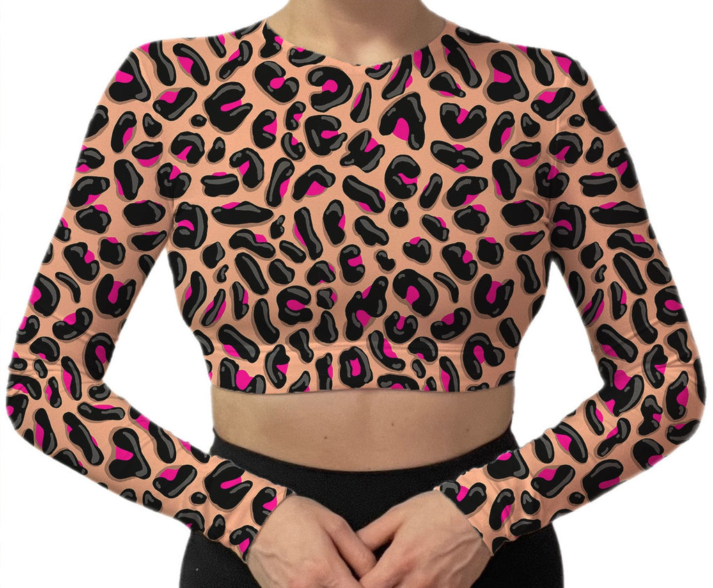 Niko Sports Bra Activewear Top in Pink Leopard
