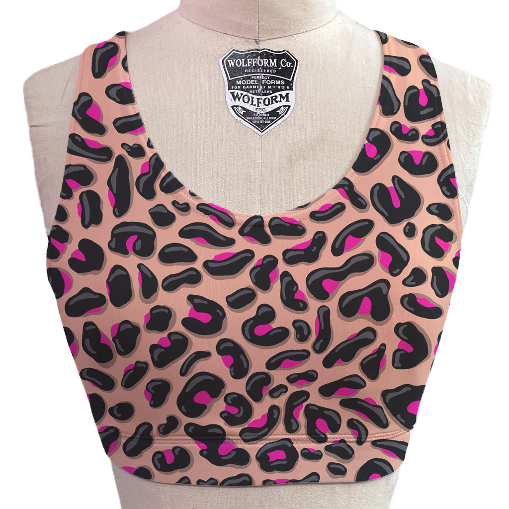 Pink Leopard Shoulder Sports Bra – Brittany Allen