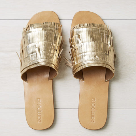 Zampera Zuci sandal flats -- gold