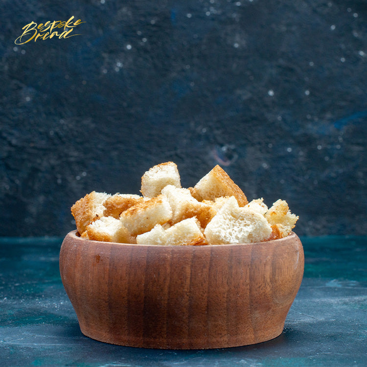 bread pieces in a bowl