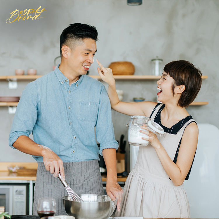 Couple Having Fun While Baking Together