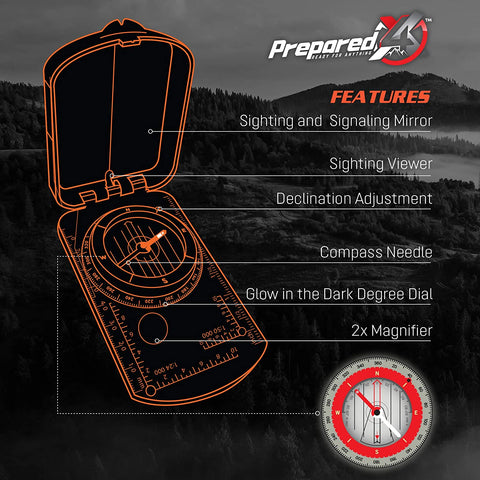 Outdoor Adventure Navigation Compass Emergency Preparedness Features