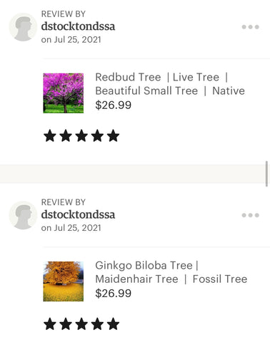 Ginkgo and redbud ratings