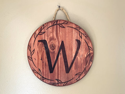 Custom circle wood hanging sign