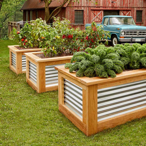 Metal raised bed garden 