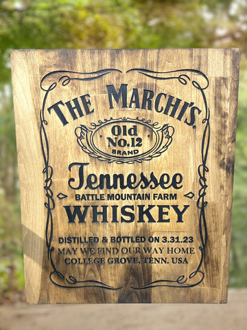 Custom whiskey wedding sign