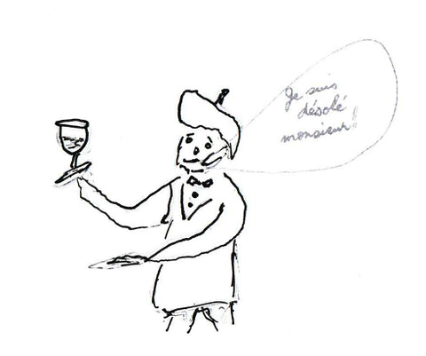 A sketch of a sommelier in action.