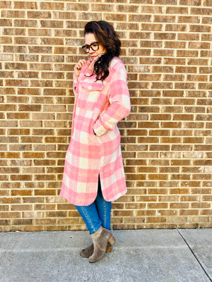 Pink & Powerful in Plaid Shacket - Filthy Gorgeous on Main