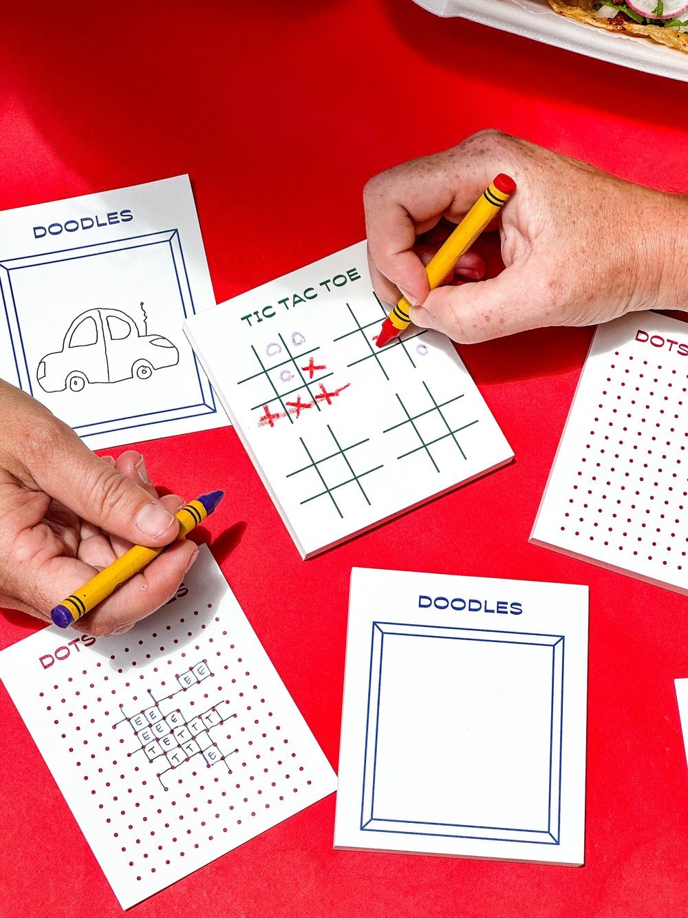 Gaming Notepad Trio- Tic Tac Toe, Dots & Boxes, Doodles