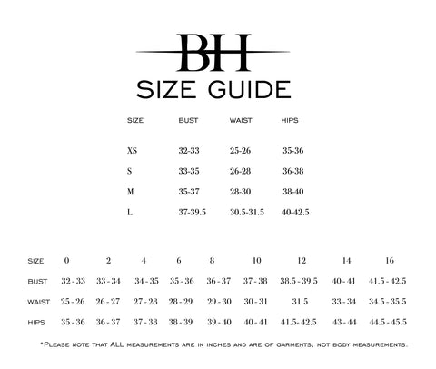 black halo size chart