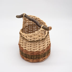 Hand weaved asymmetric basket