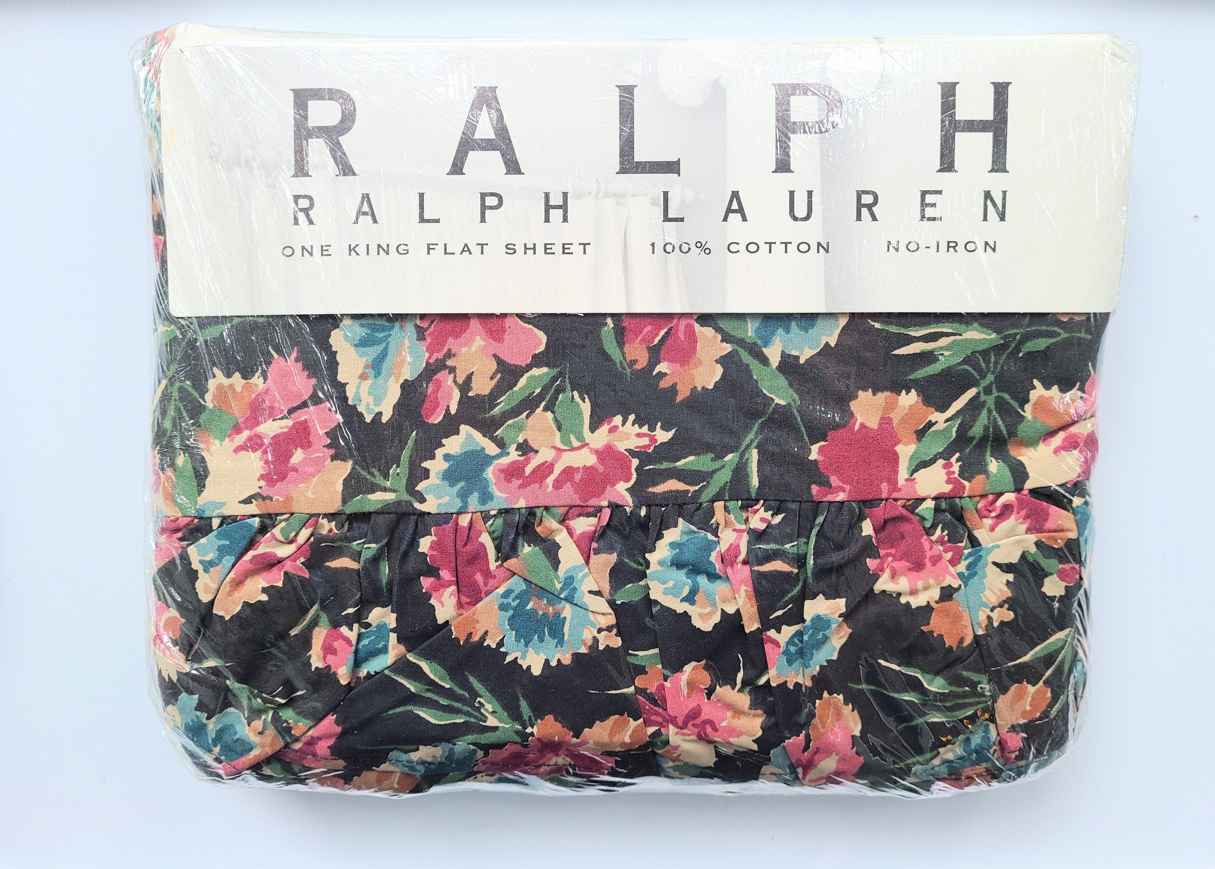 Vintage Bed Sheet - King - Flat - Ralph Lauren - Bistro Floral - BDSK5 –  Revival Fabrics