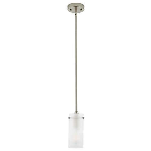 brushed nickel pendant light frosted glass