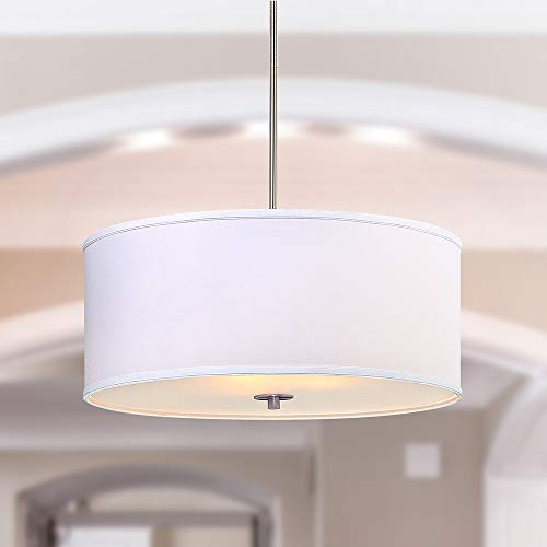 white drum pendant shade