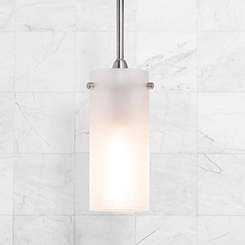 brushed nickel pendant light frosted glass