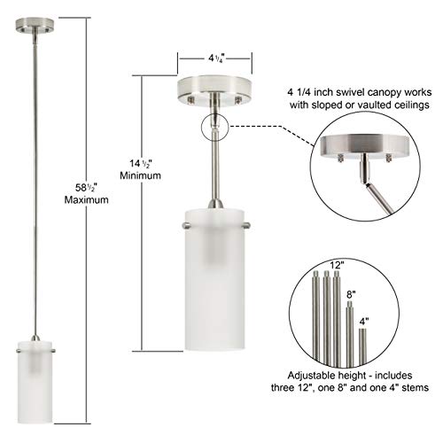 brushed nickel pendant light frosted glass